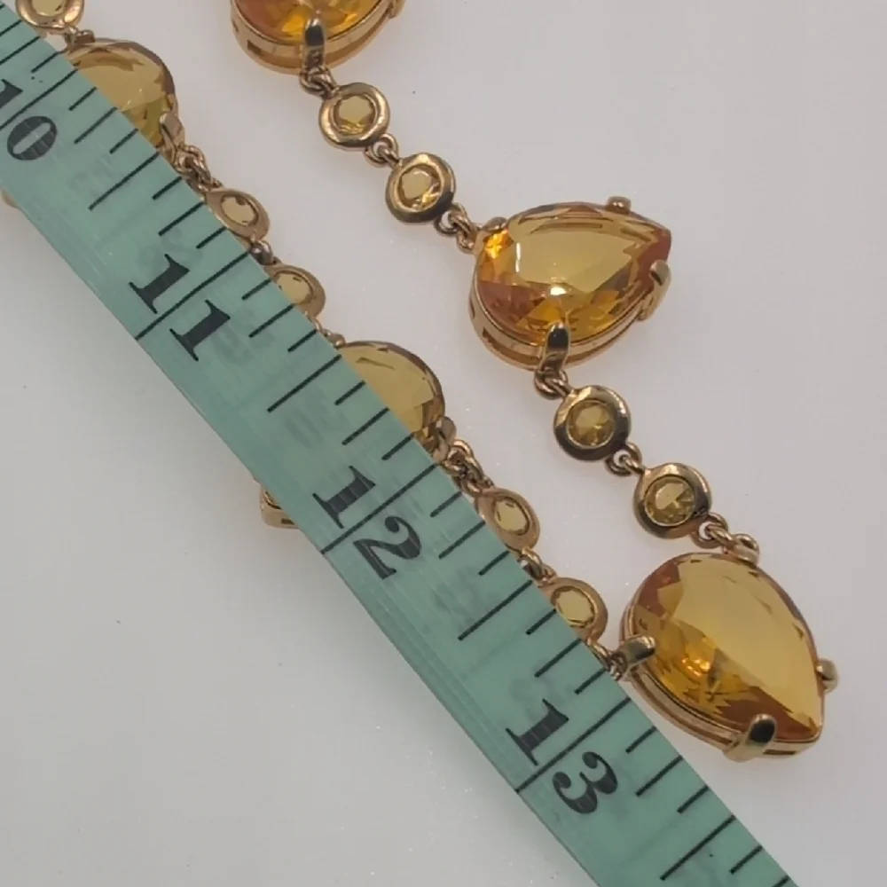 J. Crew Gold Necklace with Yellow Orange Gems